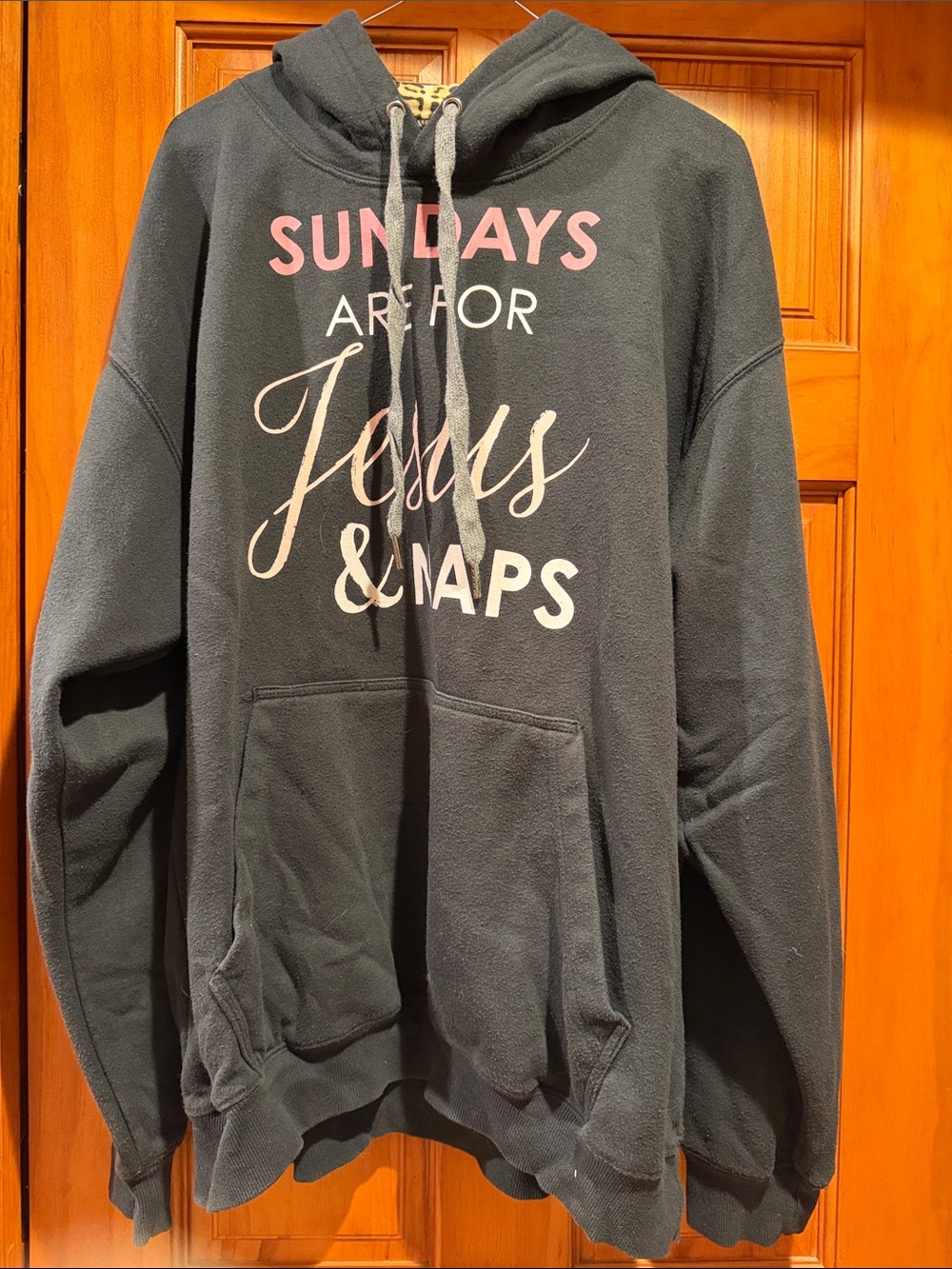 Mi Dark Gray Hoodie with Pink & White Text